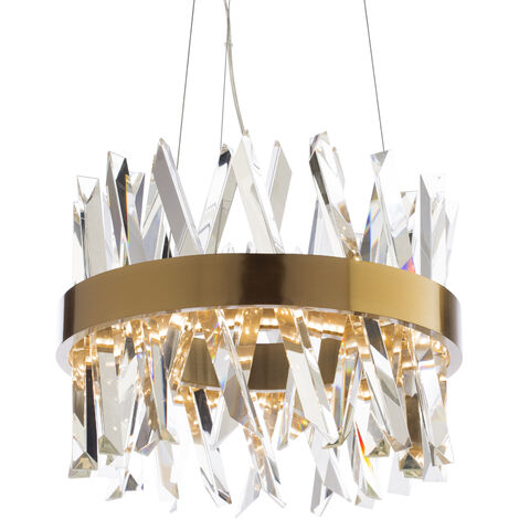 Visconte Flusso Ceiling Pendant Small Round Adjustable LED Light - Antique Brass (1/5)