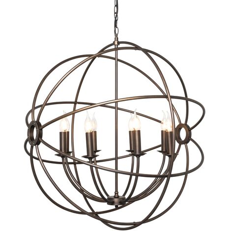Visconte Capri Ceiling Pendant Orbital Candle 8 Light - Bronze Litecraft (1/5)