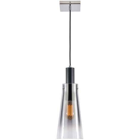 Visconte Atrani Ceiling Pendant 1 Light with Ombre Glass Shade - Black