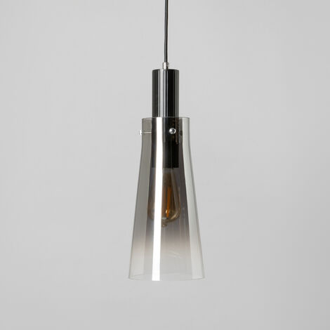 Visconte Atrani Ceiling Pendant 1 Light with Ombre Glass Shade - Black