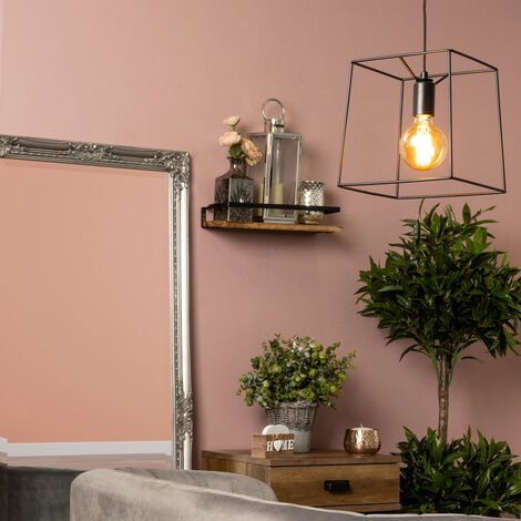 Litecraft Rome Ceiling Pendant 1 Light With Metal Frame Shade - Matte Black