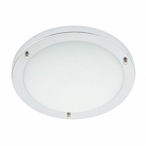 Litecraft Mari Ceiling Light Large Bathroom Flush IP44 Fitting - Polished Chrome