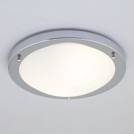 Litecraft Mari Ceiling Light Large Bathroom Flush IP44 Fitting - Polished Chrome
