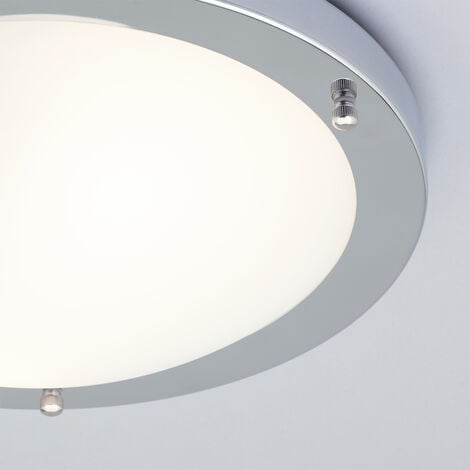 Litecraft Mari Ceiling Light Large Bathroom Flush IP44 Fitting - Polished Chrome