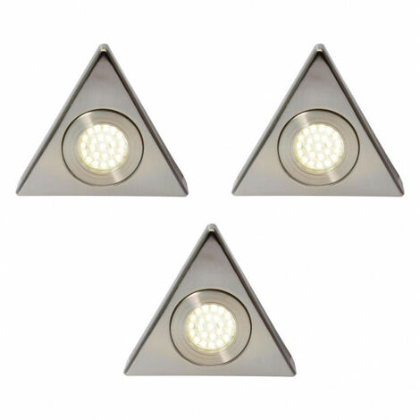 Litecraft Scott Under Cabinet LED Light Warm White Fitting in Nickel - 3 Pack