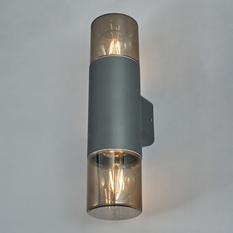 Litecraft Tegan Up & Down Wall Light Outdoor Round E27 LED Fitting ...