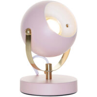 Litecraft Table Lamp Eyeball Adjustable Desk Light - Pink, Satin Brass