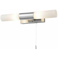 Litecraft Elena Wall Light Bathroom Fitting With Glass Shades - Polished Chrome