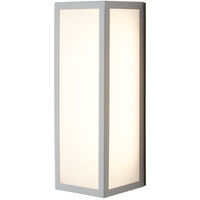 Litecraft Pictor Wall Light LED Box Lantern Outdoor IP44 Rated Fitting - Silver
