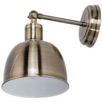 Litecraft Rima Wall Light Industrial Styled E14 Indoor Fitting - Satin Brass