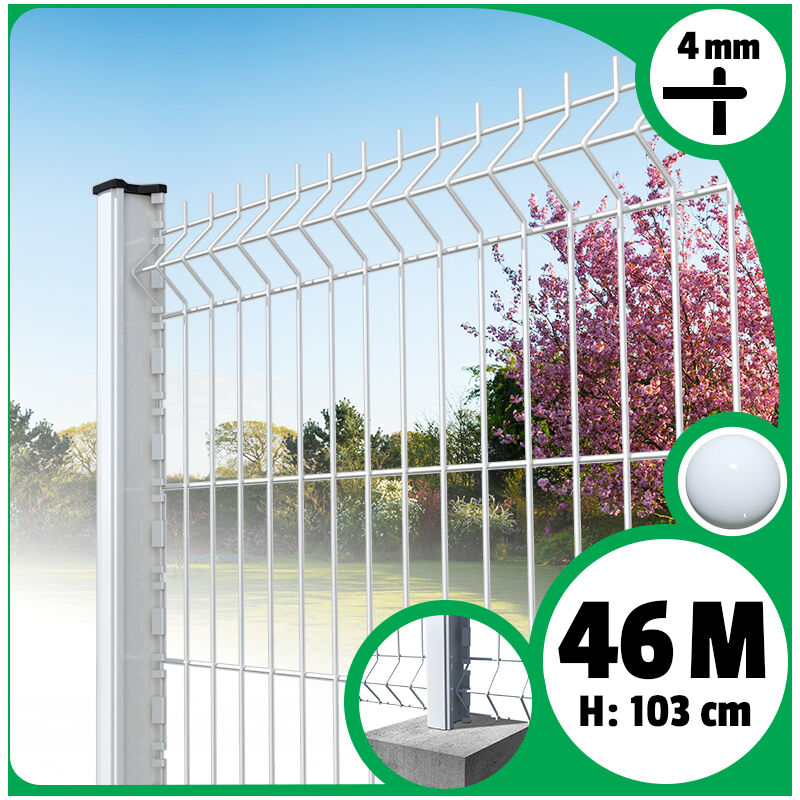 Kit clôture 10m panneau rigide + poteaux à encoches