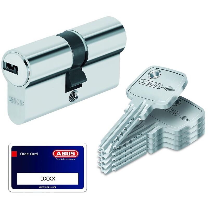 Cylindre de porte ABUS D66N 50x60mm anti-casse avec carte de propriété et 5 clés