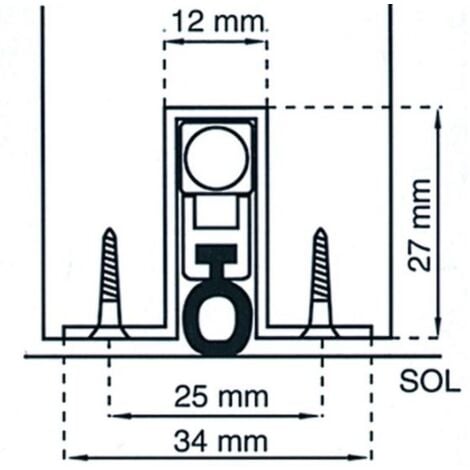 PLINTHE ENCASTREE JOURJON KLOMATIC   730mm     89 KEJ ZING 089384