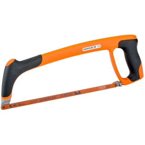 Bahco – Monture de scie à métaux 300 mm – Poignée souple antidérapante – Lame bimétallique Sandflex 24 dents – Coupe précise dans espaces confinés