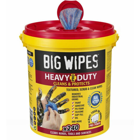 Seau de 240 lingettes HEAVY-DUTY (Formule 2024) BIG WIPES