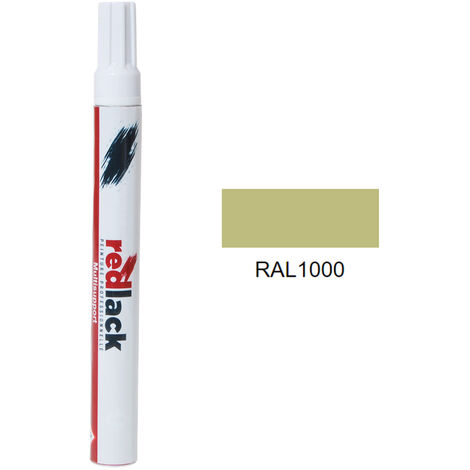 Feutre de retouche 8 ml – RAL 1000 – Beige vert – Satiné – multisupport – Redlack (1/2)