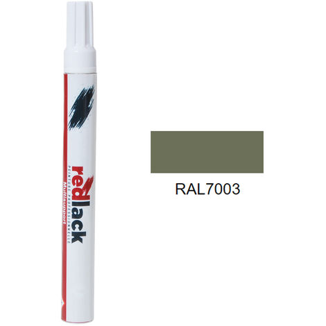 Feutre de retouche 8 ml – RAL 7003 – Gris mousse – Brillant – multisupport – Redlack (1/2)