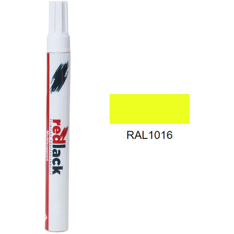 Feutre de retouche 8 ml – RAL 1016 – Jaune soufre – Brillant – multisupport – Redlack (1/2)