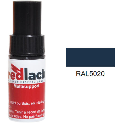 Flacon de retouche 9 ml – RAL 5020 – Bleu océan – Mat – multisupport – Redlack (1/2)