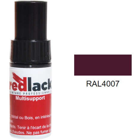 Flacon de retouche 9 ml – RAL 4007 – Violet pourpre – Satiné – multisupport – Redlack (1/2)