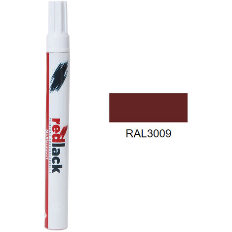 Feutre de retouche 8 ml – RAL 3009 – Rouge oxyde – Satiné – multisupport – Redlack (1/2)