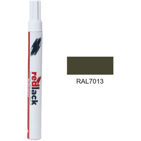 Feutre de retouche 8 ml – RAL 7013 – Gris brun – Satiné – multisupport – Redlack (1/2)