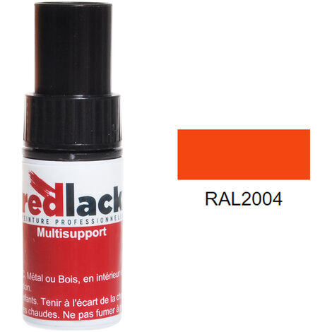 Flacon de retouche 9 ml – RAL 2004 – Orangé pur – Mat – multisupport – Redlack (1/2)