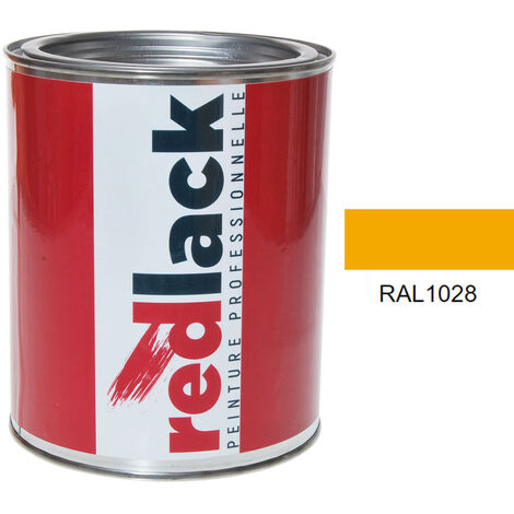 Pot 1L Peinture – RAL 1028 – Jaune melon – Brillant – multisupport – Redlack (1/2)