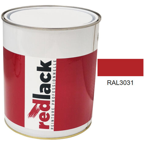 Bidon 3L Peinture – RAL 3031 – Rouge oriental – Satiné – multisupport – Redlack (1/2)