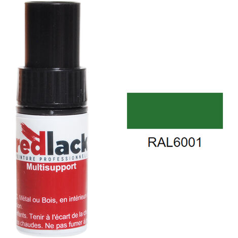 Flacon de retouche 9 ml – RAL 6001 – Vert émeraude – Mat – multisupport – Redlack (1/2)