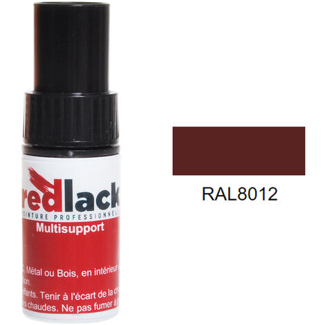 Flacon de retouche 9 ml – RAL 8012 – Brun rouge – Satiné – multisupport – Redlack (1/2)