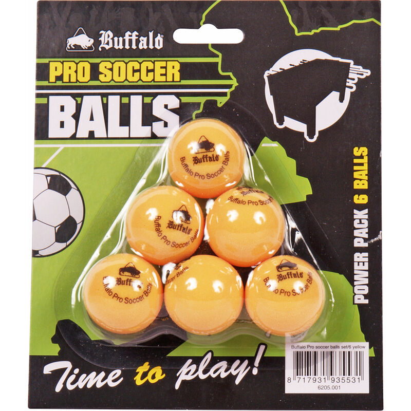 Palloni da calcio balilla Buffalo Pro set di 6 gialli