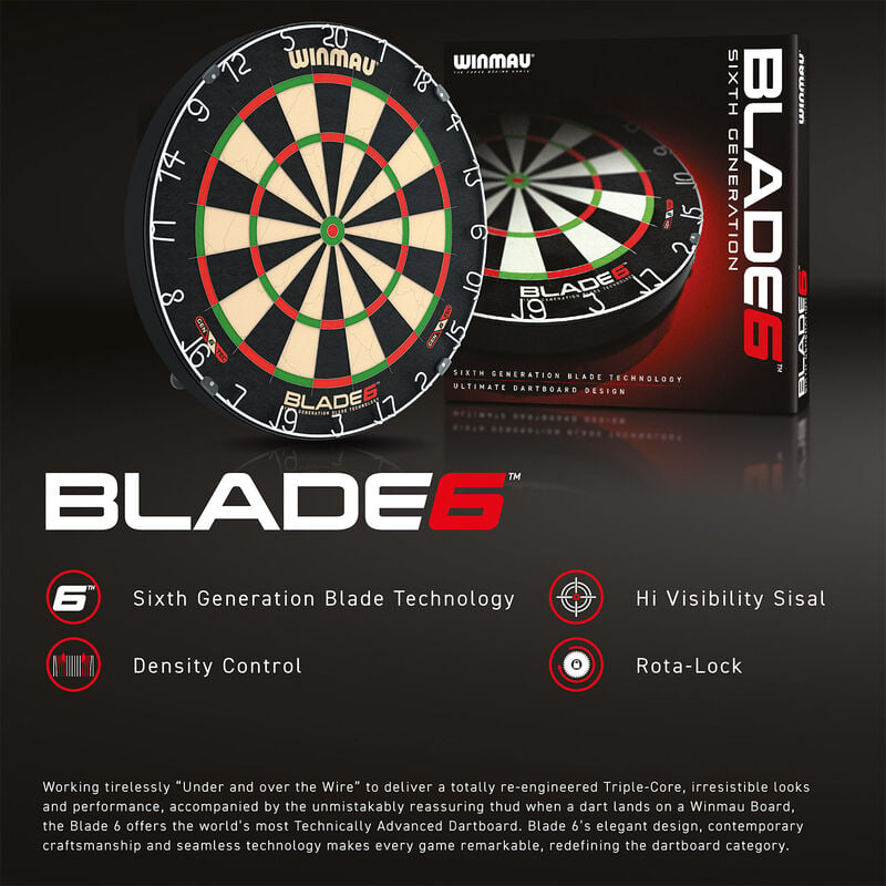 Bersaglio per freccette Winmau Original Blade 6 con 2 set di