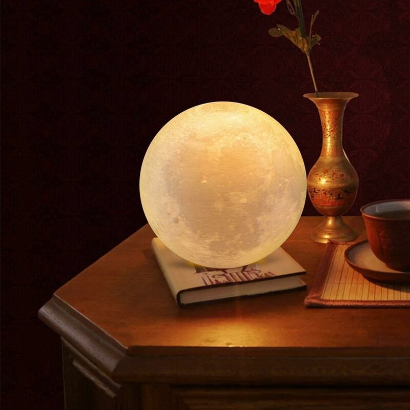 Lampe Lune 3d, Led Lampe Luna Tactile 3 Couleurs, 13cm/5,1inch Diamtre, Usb  Rechargeable Veilleuse Lune Pour Chambre Salon Caf Cadeau Anniversaire Nol