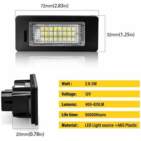 Pack LED plaque immatriculation BMW Serie 1 E82, E88 