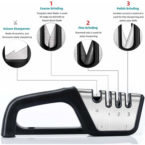 Aiguiseur de Couteaux de Chasse Professionnel 4 en 1 à 4 Vitesses