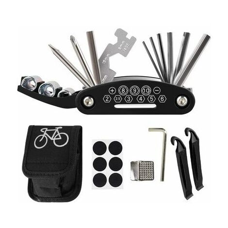 Kit d'outils de réparation de vélo 16 en 1 multifonction pour mécanicien de  vélo avec sacs de rangement