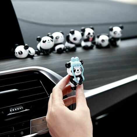 Intérieur de voiture Mini Panda Doll Decoration 8 pièces