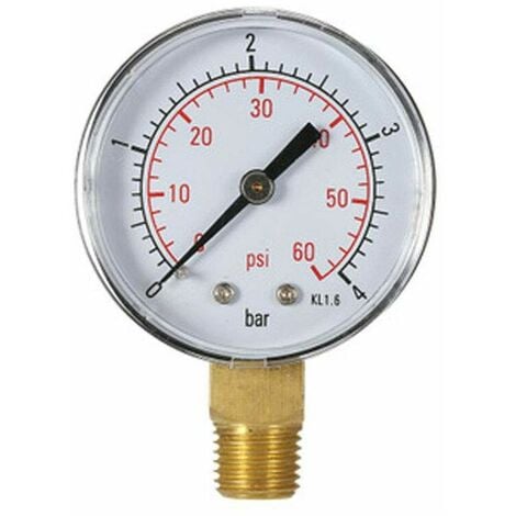 Jauge de pression pour l'huile d'air ou l'eau 0-4bar / 0-60psi NPT