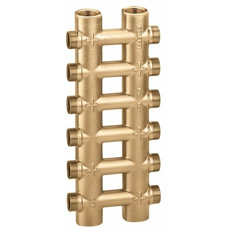 Collettore complanare fuso monoblocco 1" derivazioni 8+8 Caleffi 356608  1” - 8+8