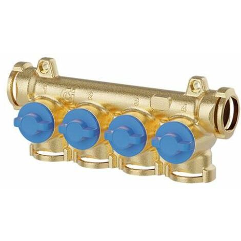 Collettore con intercettazioni singole e manopole blu 5 derivazioni Caleffi 359250  5