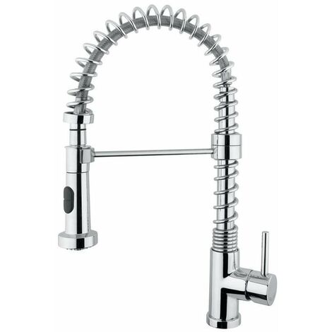 Florenta Rubinetto Lavabo Monocomando In Ottone Cromato, Con Tubi Da 50 Cm E Beccuccio Girevole 360°