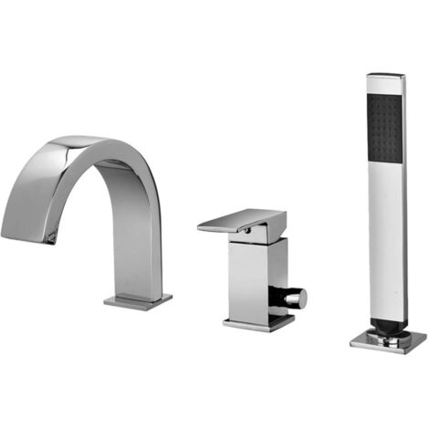 Miscelatore bordo vasca con bocca a cascata 3 fori Paffoni serie Elle EL040CR Cromato - Ottone