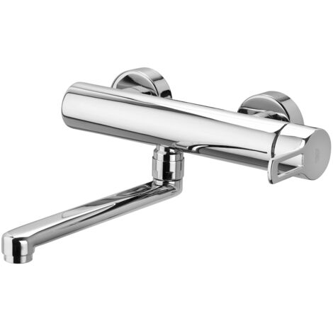 Miscelatore lavello a parete con canna orientabile Paffoni serie Ringo RIN161CR  Cromato - Ottone