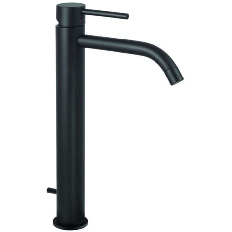 Miscelatore lavabo prolungato e scarico automatico Paffoni serie Light LIG085NO  Ottone - Nero opaco
