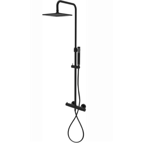 Colonna doccia regolabile Paffoni Birillo Square ZCOL641LIQNO Ottone - Nero opaco