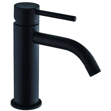 Miscelatore lavabo con scarico Clic-Clac 1”1/4G Paffoni serie Light  LIG071KNO Ottone - Nero opaco