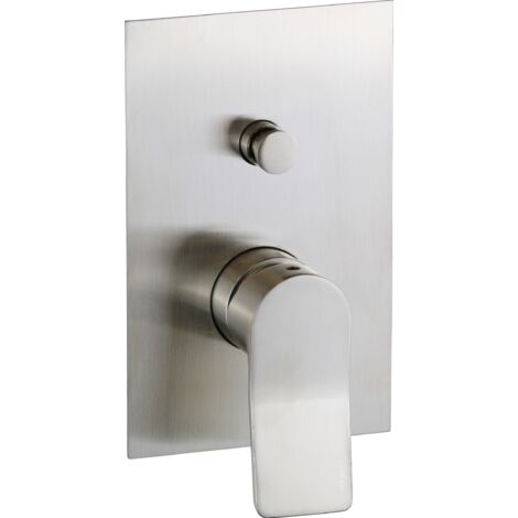 Miscelatore incasso doccia con deviatore a 2 uscite e piastra Paffoni Tilt TI015 2 Uscite - Steel Looking