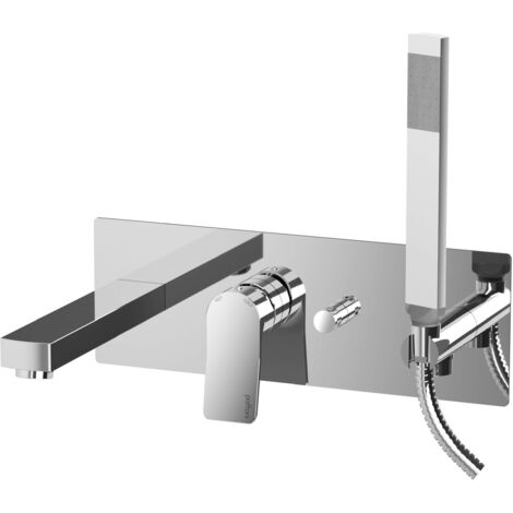 Miscelatore incasso per vasca 2 uscite Steel Looking Paffoni serie Tilt TI001ST  Ottone - Steel looking