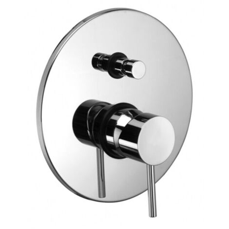 Miscelatore doccia ad incasso con due uscite Ø 200 mm Paffoni serie Light LIG015ST  Ottone - Steel looking